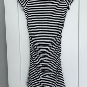 Boden Navy and White Striped Midi Dress 8R